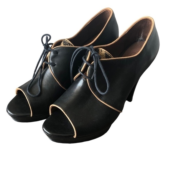 Fortress of Inca Open Toe Heels Black Size 9.5-10 - Picture 7 of 10